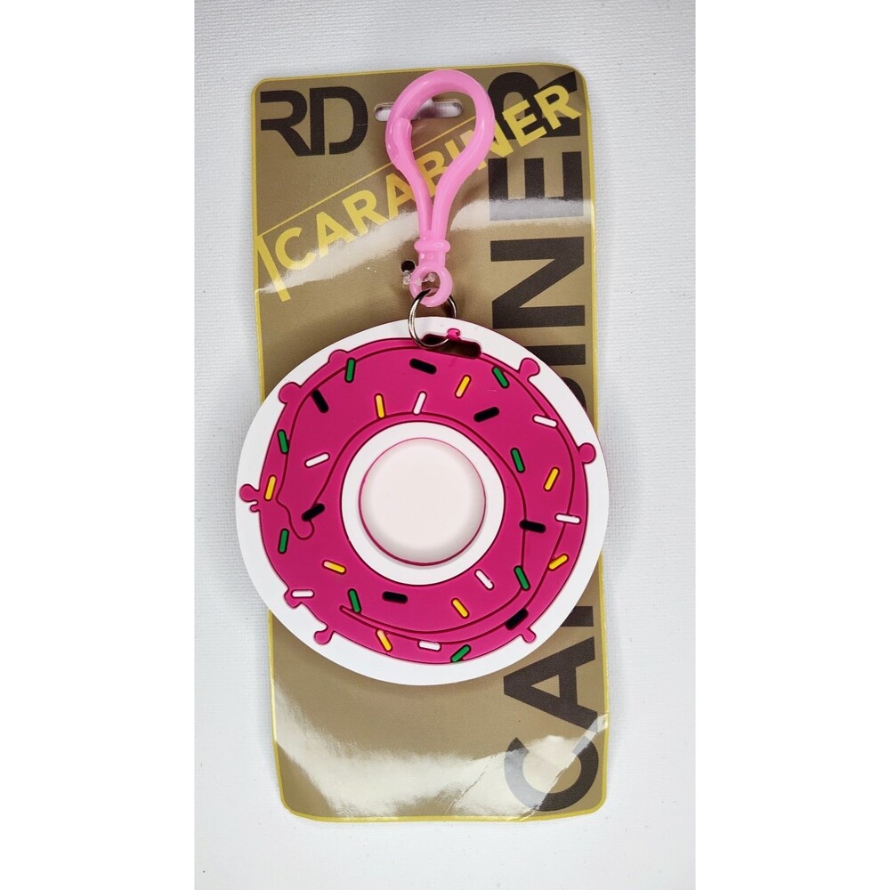 Silicone Luggage Suitcase Tag Pink Sprinkled Donut
